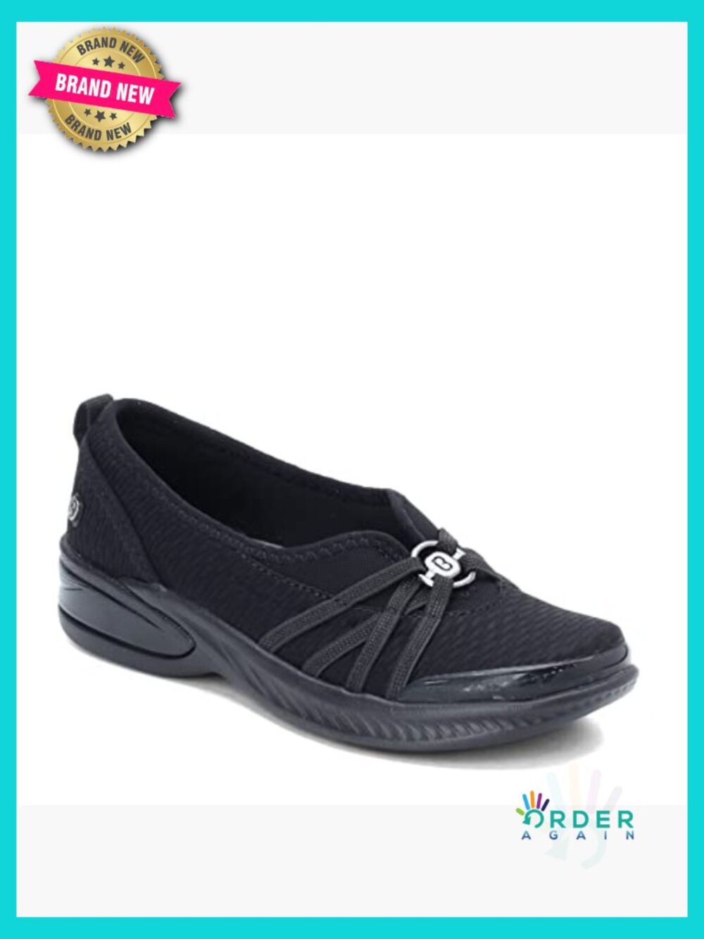 Slip On Ballet Flats Round Toe Stretch Fabric Lightweight Memory Foam Cushioned - Picture 2 of 7